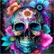 5D Skull Diamond Art Kits for Beginners, Full Round Rhinestone Drills Dot Painting DIY Halloween Skeletons Flowers
